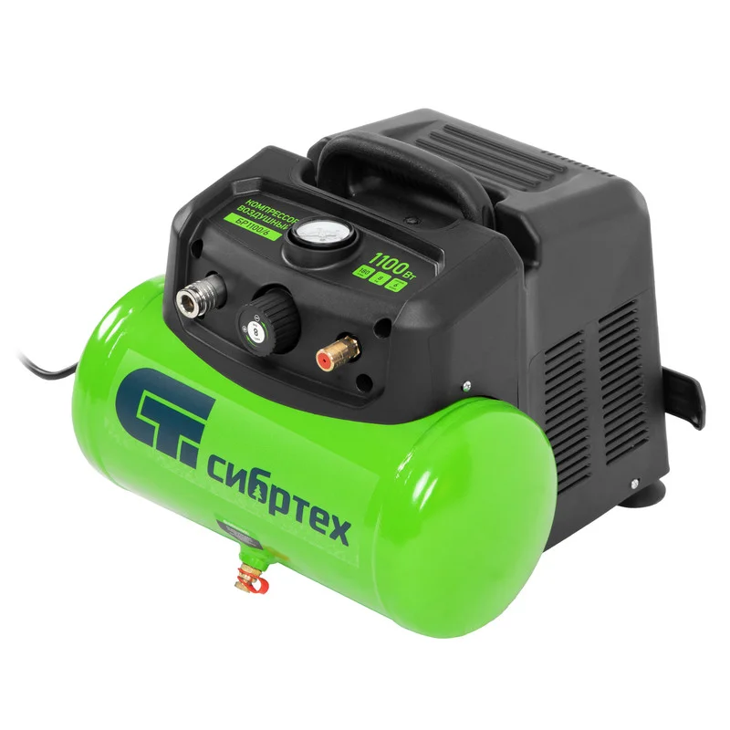Сибртех Компрессор воздушный безмаслянный BL 1100/6 1100Вт, ресивер 6 литров, 180 л/мин 58059