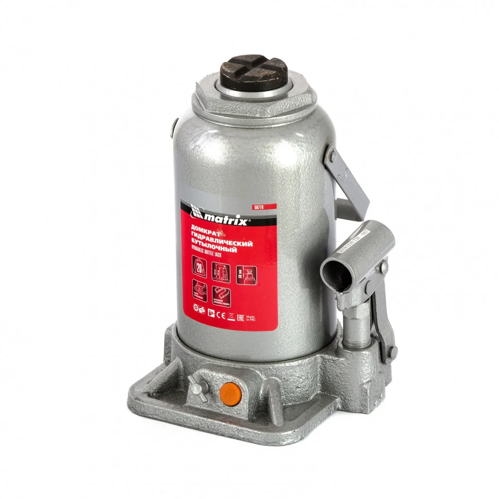 Matrix Домкрат гидравлический бутылочный, 20 т, h подъема 244-449 мм 50778