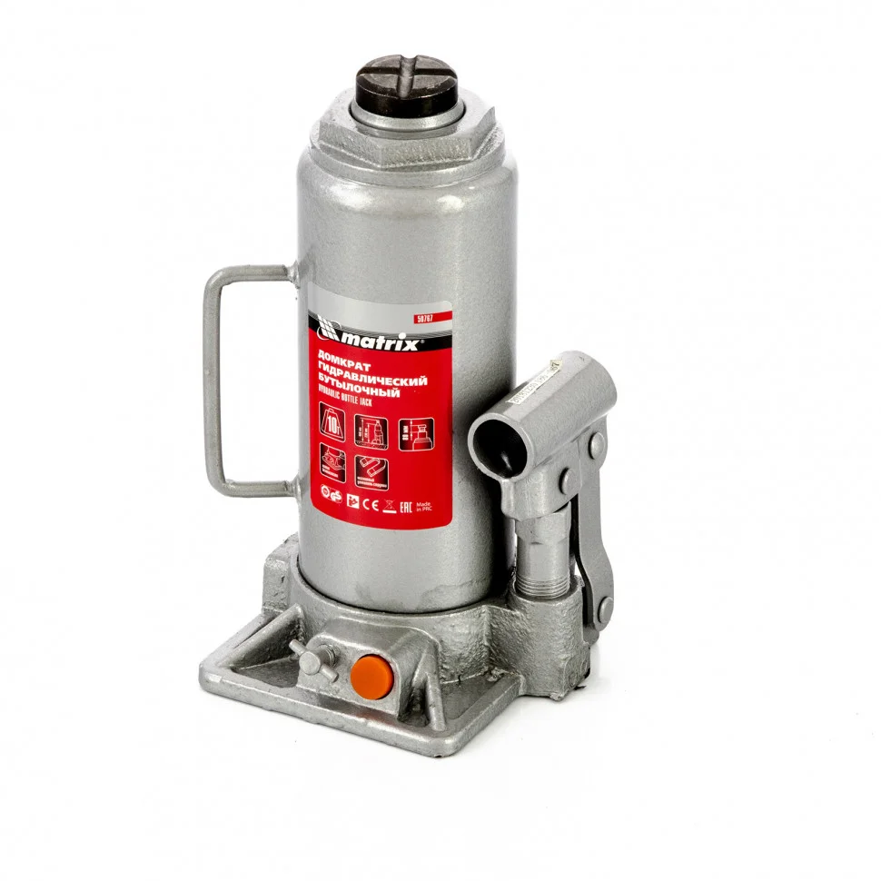 Matrix Домкрат гидравлический бутылочный, 10 т, h подъема 230-460 мм 50767