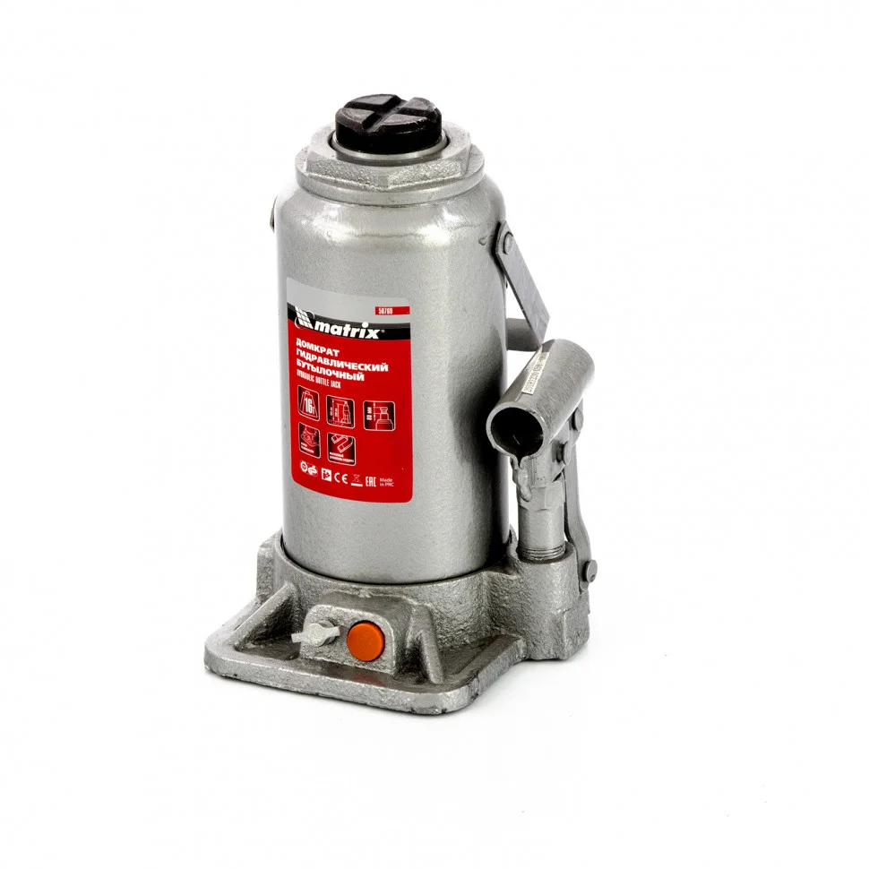 Matrix Домкрат гидравлический бутылочный, 16 т, h подъема 230-460 мм 50769