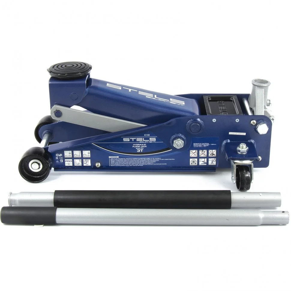 Stels Домкрат гидравлический подкатной, быстрый подъем, 3 т, Quick, 130-465 мм, профессиональный 51133