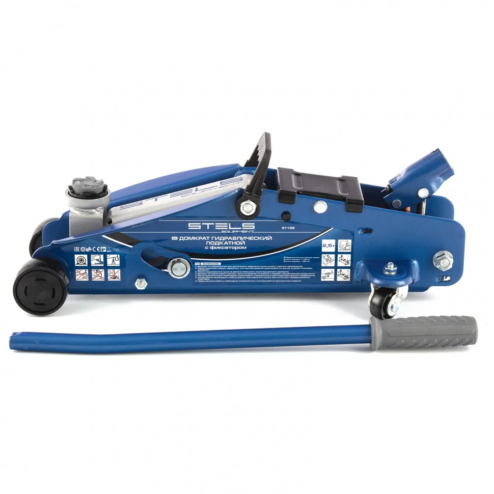 Stels Домкрат гидравлический подкатной 2.5 т, с фиксатором, Safety Pin, 140-385 мм 51152