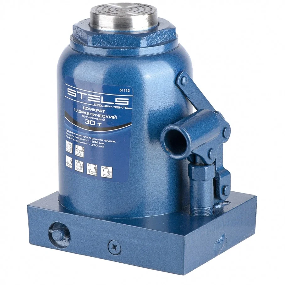 Stels Домкрат гидравлический бутылочный, 30 т, H подъема 240-370 мм 51112