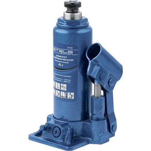 Stels Домкрат гидравлический бутылочный, 4 т, H подъема 195-380 мм 51102