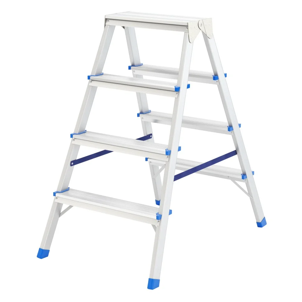 Сибртех Стремянка двусторонняя 4 ступени, алюминиевая, Россия, 97924