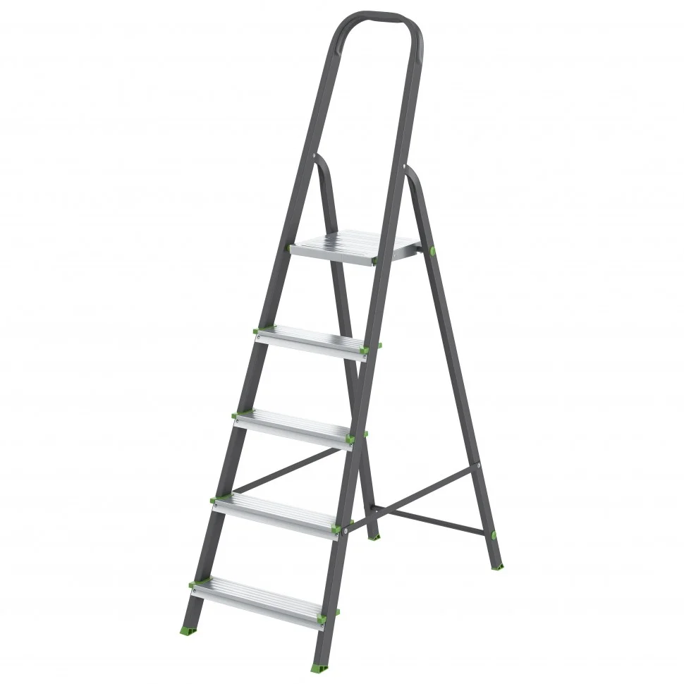 Сибртех Стремянка, 5 ступеней, стальной профиль, алюминиевые ступени Россия 97955