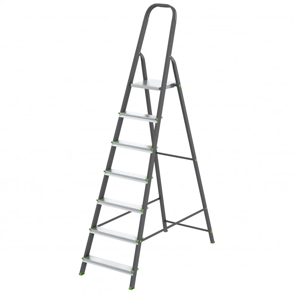 Сибртех Стремянка, 7 ступеней, стальной профиль, алюминиевые ступени Россия 97957
