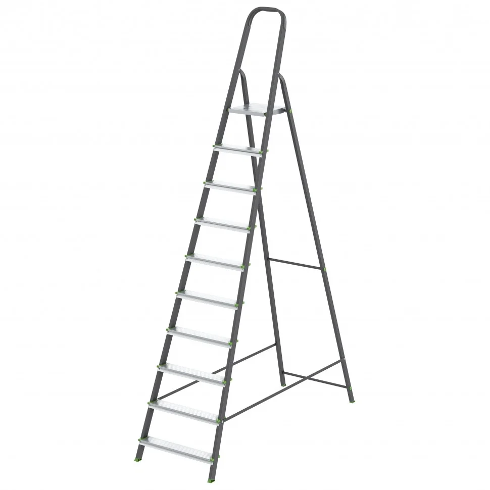 Сибртех Стремянка, 10 ступеней, стальной профиль, алюминиевые ступени Россия 97960