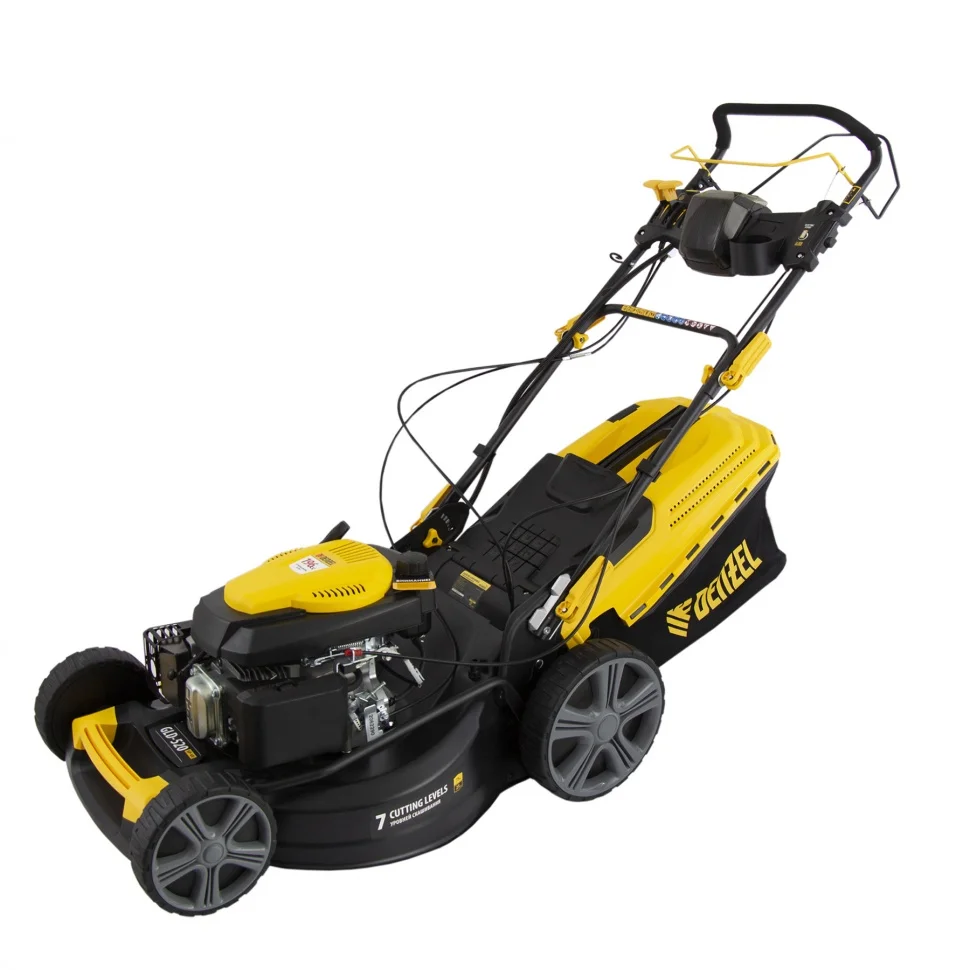 Denzel Газонокосилка бензиновая GLD-520SP-VE, 196 см3, ширина 52 см, привод, вариатор, электрический старт, 60 л 58806