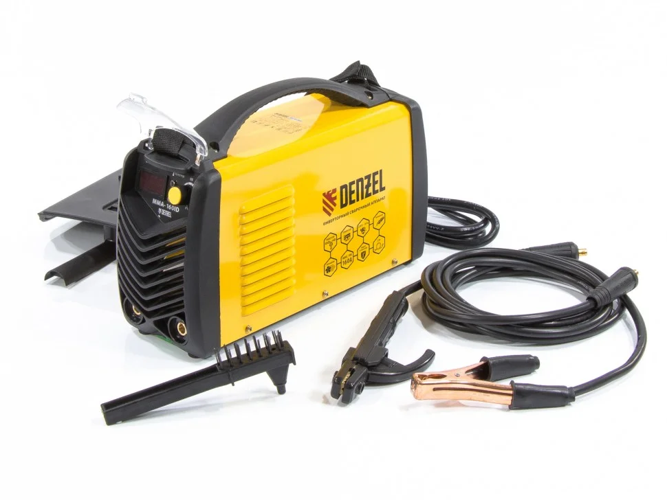 Denzel Аппарат инверторный дуговой сварки ММА-160ID, 160 А, ПВР 60%, диаметр электрода 1.6-3.2 мм, провод 2 м 94345