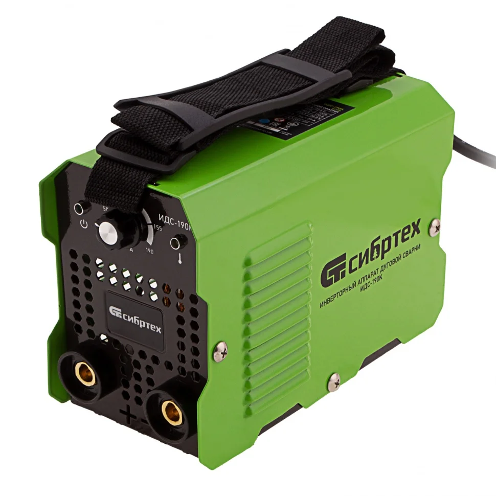 Сибртех Инверторный аппарат дуговой сварки ИДС-190K, 190 А, ПВ 80%, диаметр электрода 1,6-4 мм 94394
