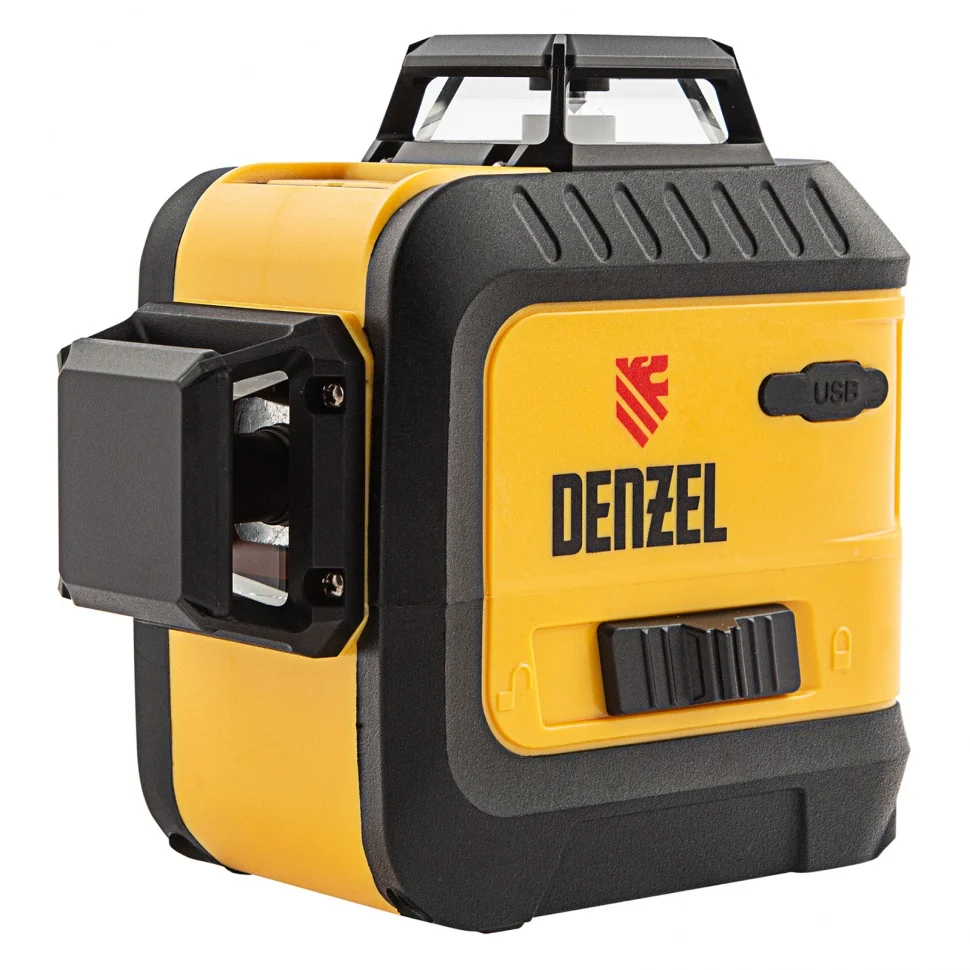 Denzel Лазерный уровень мультипризменный LX 360-3 Red, 30 м, 635 нм, аккумулятор Li 2800 мАч, резьба 5/8" 35077
