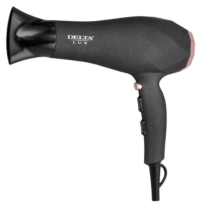 DELTA Фен 2400W LUX DL 0941 черный с розовым