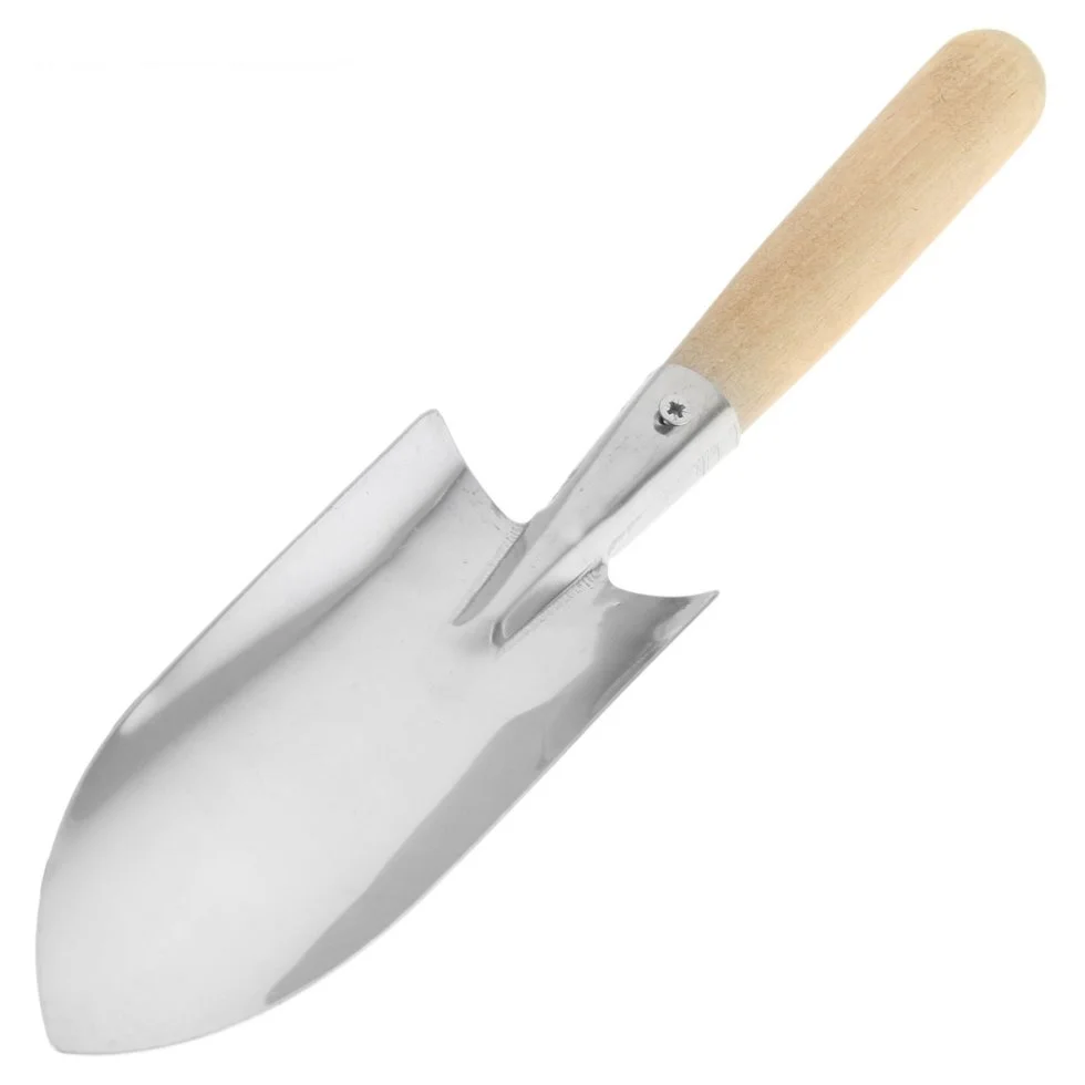 АГРОИНСТРУМЕНТ Совок посадочный большой (нерж). с деревянной ручкой 0,8мм