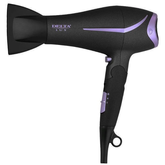DELTA Фен 2400W LUX DL 0940 черный с фиолетовым