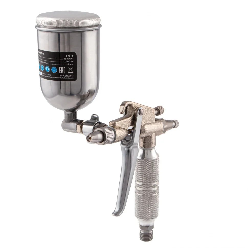 Matrix Краскораспылитель пневматический для финишных работ с верхним бачком V 0,1 л, сопло D 0.5 мм 57318