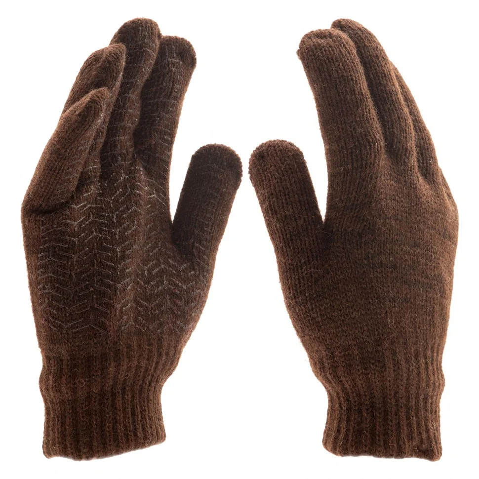 Сибртех Перчатки трикотажные, двойные, верблюжья и овечья шерсть, ПВХ покрытие, Россия, 68635