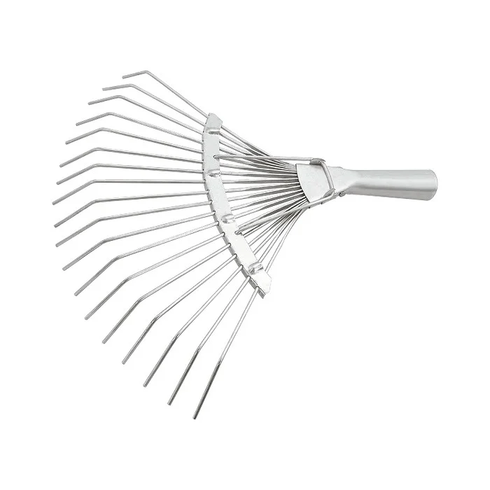 Сибртех Грабли веерные стальные, 350 мм, 18 круглых зубьев, оцинкованные, без черенка, Россия, 61780