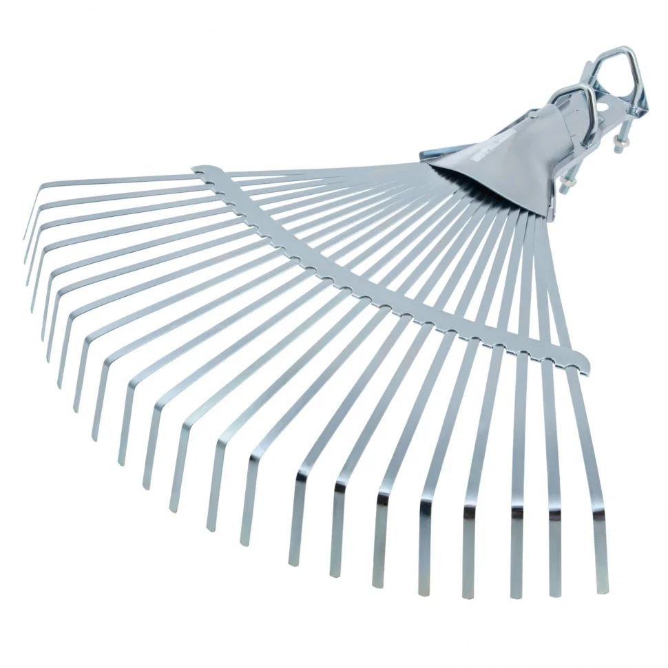 Palisad Грабли веерные стальные, 450 мм, 22 плоских зуба, регулируемая тулейка, без черенка, 617025