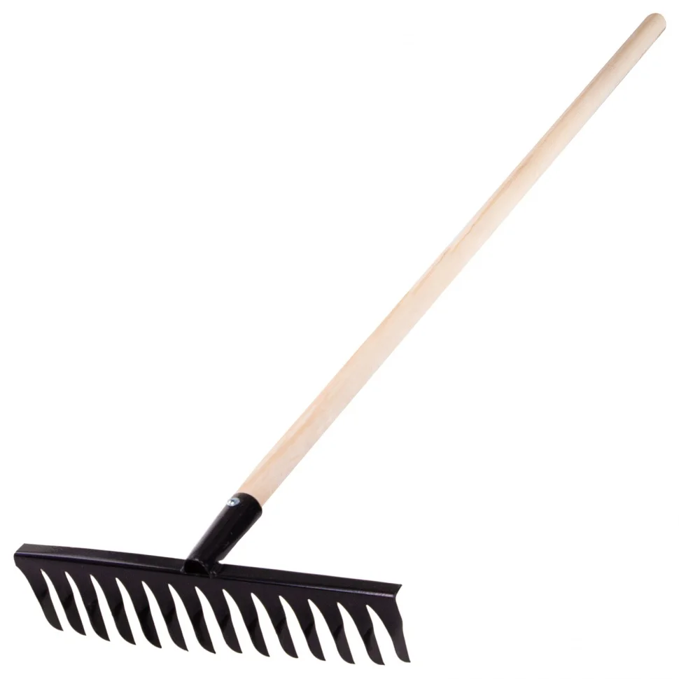 Сибртех Грабли стальные, 350 х 1300 мм, 14 витых зубьев, деревянный черенок, Россия, 61768