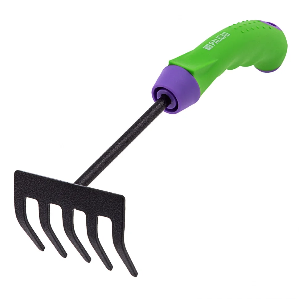 Palisad Грабли 5 - зубые, 90 х 265 мм, стальные, обрезиненная эргономичная рукоятка, Era, 61777