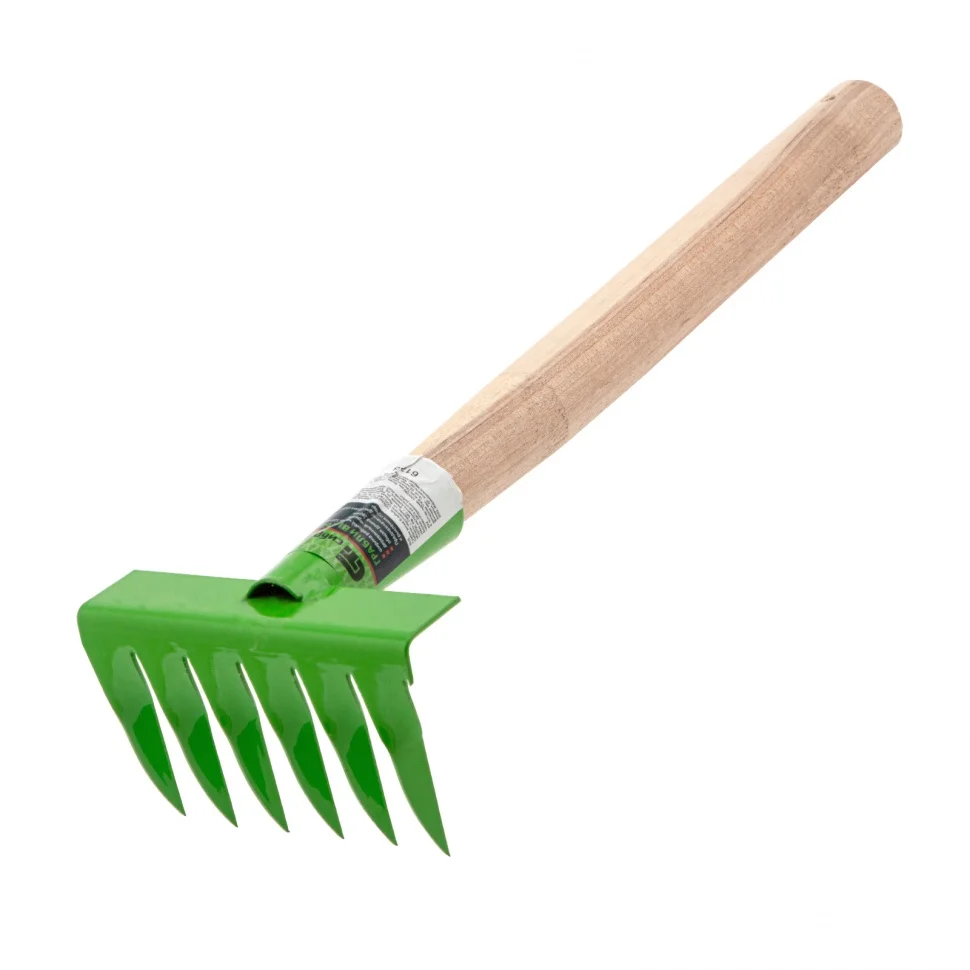 Сибртех Грабли витые 6 - зубые, 120 х 390 мм, стальные, деревянная рукоятка, Агроном, Россия, 61758