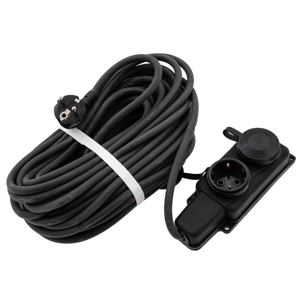 Сибртех Удлинитель силовой 20 м, 16А, тип УХз16, КГ 3 x 1.5 мм, 2 розетки, Россия 95882