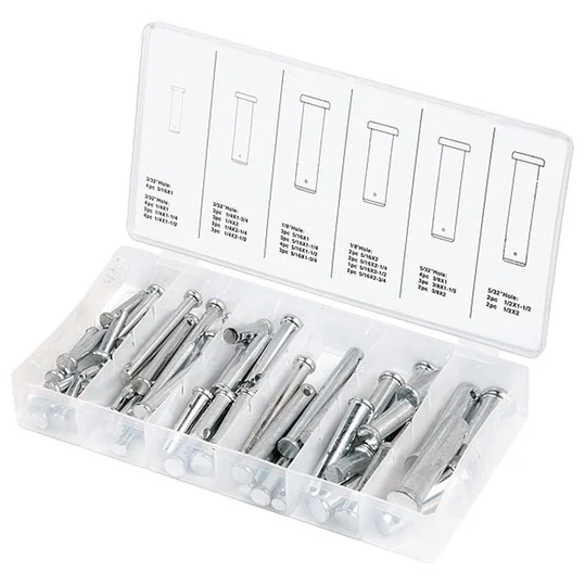 Сибртех Набор штифтов с головкой и отверстием под шплинт, 60 предметов 47612