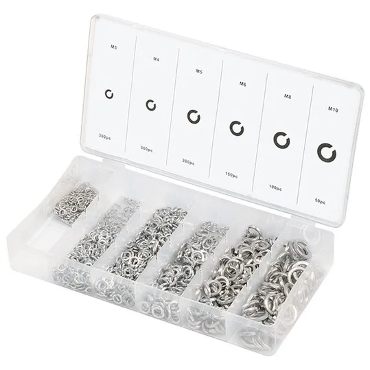 Сибртех Набор гроверов, D 3, 4, 5, 6, 8, 10 мм, 1200 шт 47616