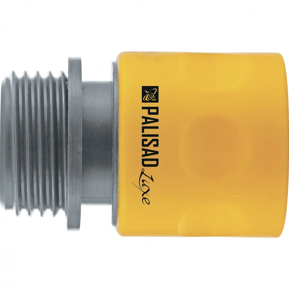 Palisad Соединитель пластмассовый, быстросъемный, внешняя резьба 3/4, однокомпонентный Luxe 66263