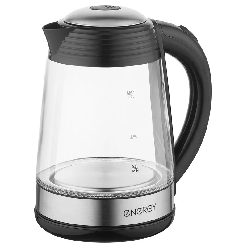 ENERGY Чайник E-251 (1.7л) стекло, пластик цвет черный. 164122-SK