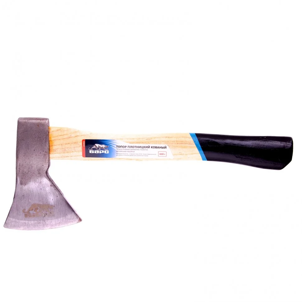 Барс Топор плотницкий, кованый, деревянная рукоятка, 600 г, пескоструйное покрытие полотна 21652