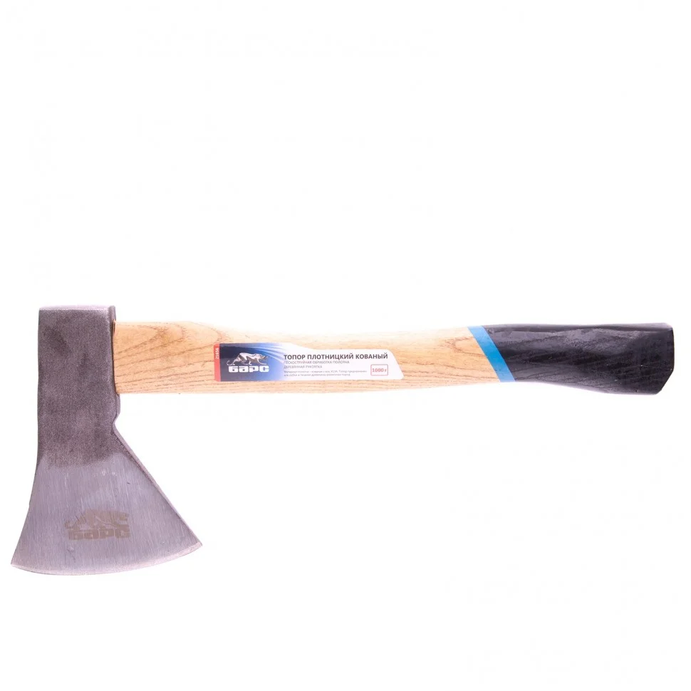Барс Топор плотницкий, кованый, деревянная рукоятка, 1000 г, пескоструйное покрытие полотна 21656