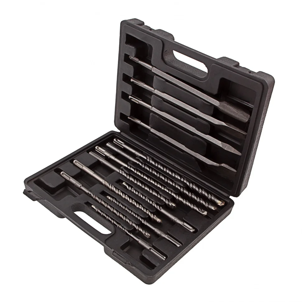 Matrix Набор буров по бетону, 6-8-10 х 160, 8-10-12 х 210, 10-12-14 х 260 мм, зубила 4 шт, SDS Plus 71098