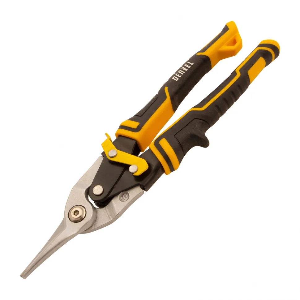 Denzel Ножницы по металлу, 270 мм, прямой рез, сталь-CrMo, трехкомпонентные рукоятки 78370