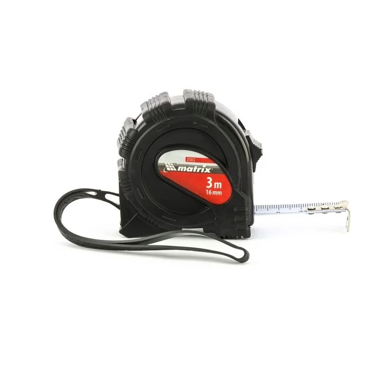 Matrix Рулетка Black,3 м х 16 мм,обрезиненный корпус 31013