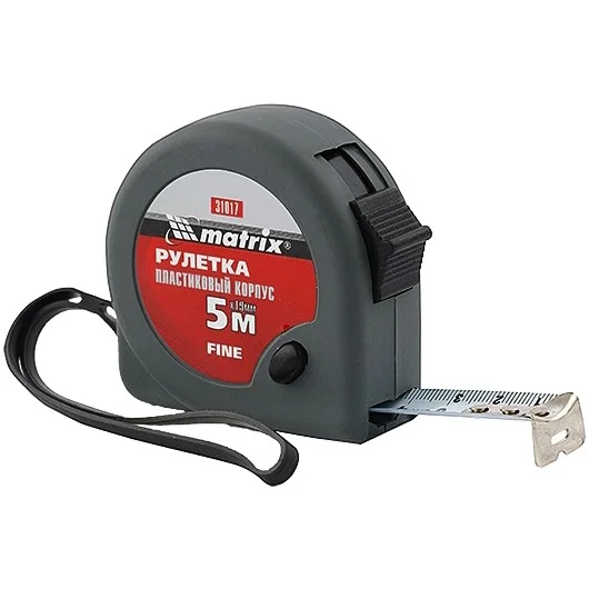 Matrix Рулетка Fine,5 м х 19 мм,пластиковый корпус 31017