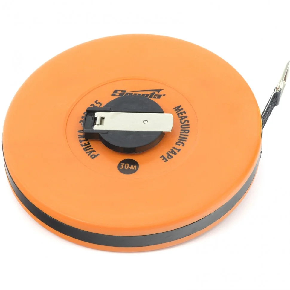 Sparta Рулетка геодезическая, 30 м х 12,5 мм, лента ПВХ, закрытый круглый корпус 312235