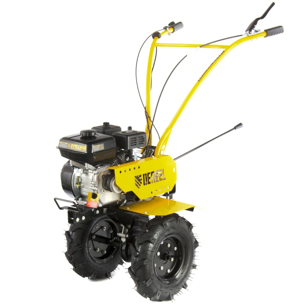 Denzel Мотоблок DPT-170, 7 л.с, ременное сцепление, ширина 85 см, глубина 35 см, фрез 3 х 3, ШОМ, передачи 2В/1Н 56401