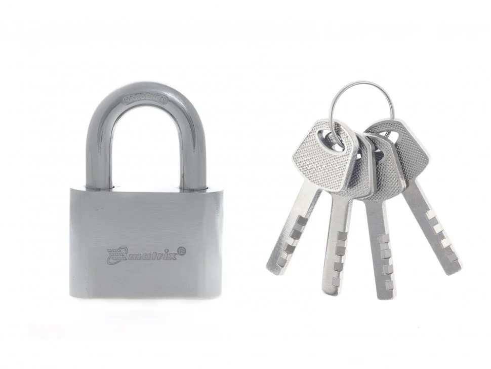 Matrix Замок навесной, хромированное покрытие 60 мм 91802
