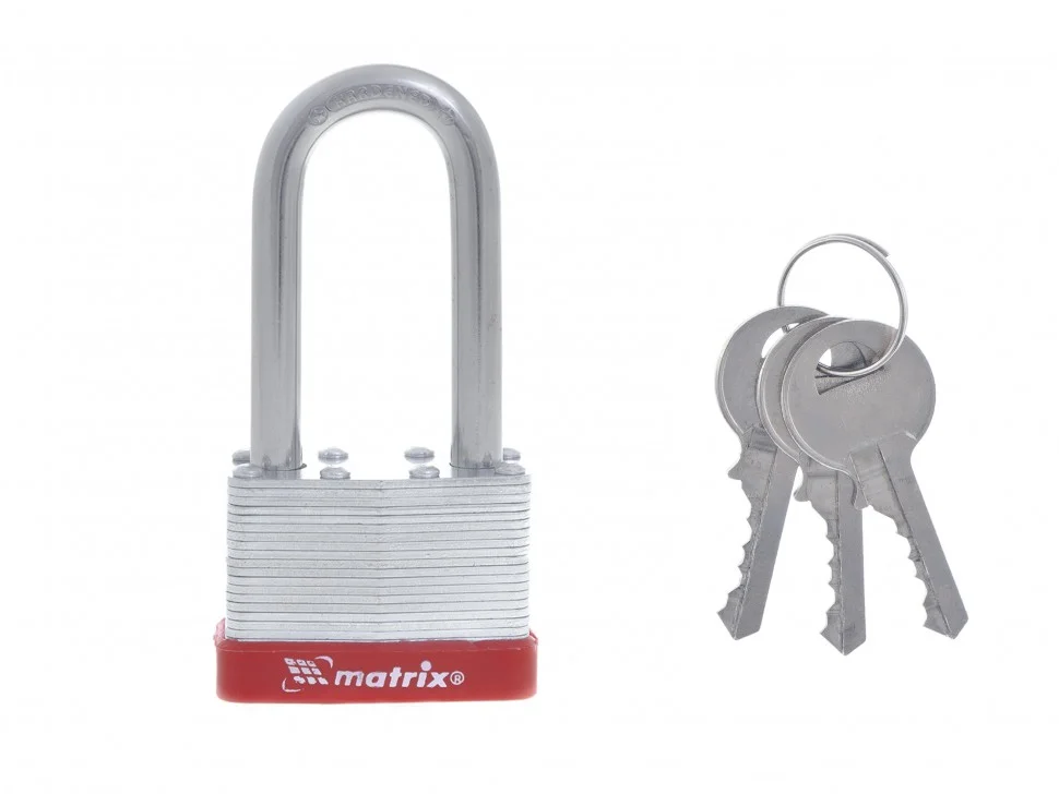 Matrix Замок навесной, 50 мм, удлиненная дужка 91809