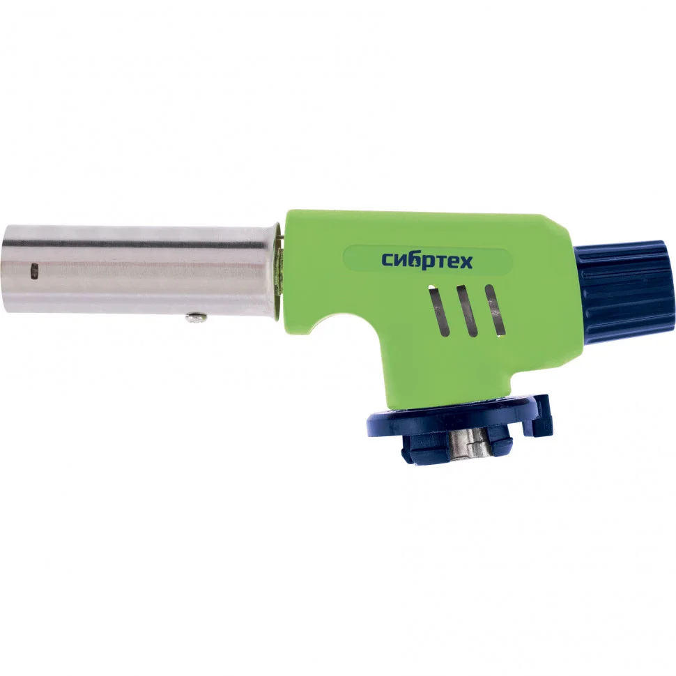 Сибртех Горелка газовая на бутановый баллон, регулятор уровня пламени, пьезоподжиг 91420