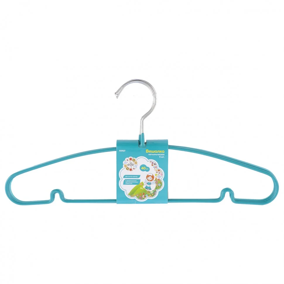 Elfe Вешалка для легкой одежды с прорезиненным противоскользящим покрытием 40 см, 5 шт, в комплекте 92927