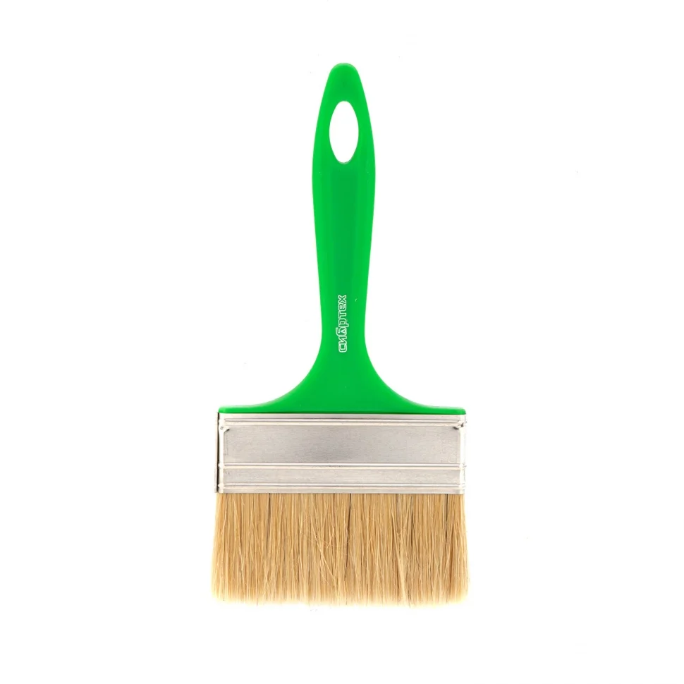 Сибртех Кисть флейцевая Эксперт , 100 x 8, натуральная щетина, пластиковая ручка 83310