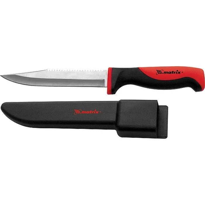 Matrix Нож рыбака "FISHERMANS DREAM" large, 150 мм, двухкомпонентная рукоятка, пластиковые ножны Kitchen79116