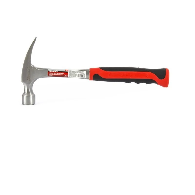 Matrix Молоток-гвоздодер, 570 г, цельнометаллический, двухкомпонентная рукоятка 10463