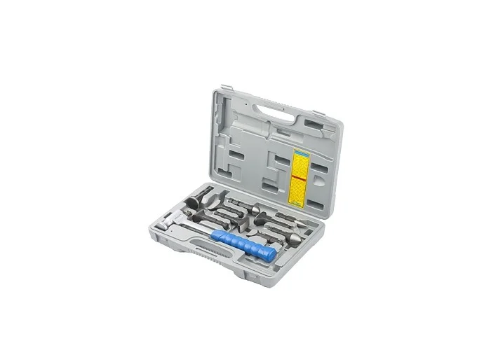 Matrix Набор рихтовочный, молоток цельнометаллический, обрезин. ручка, сменные бойки, 9 шт, в боксе 10850