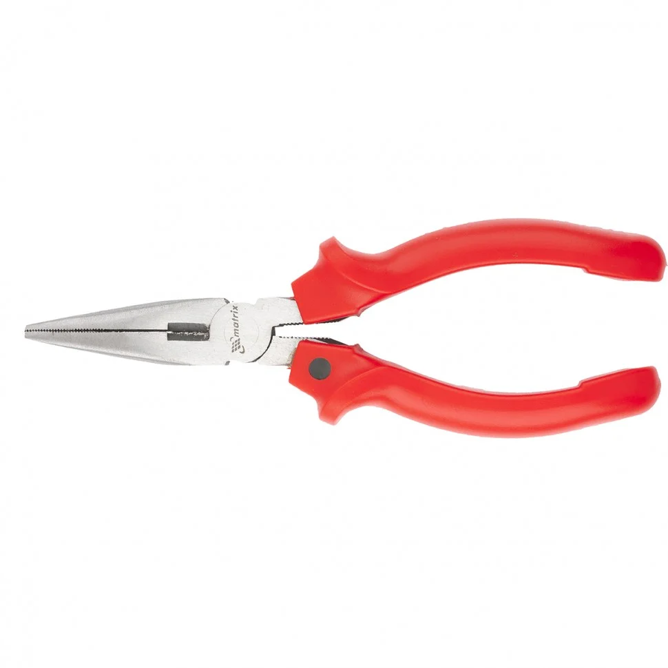 Matrix Длинногубцы прямые Standard, 160 мм, шлифованные, пластмассовые рукоятки 17150