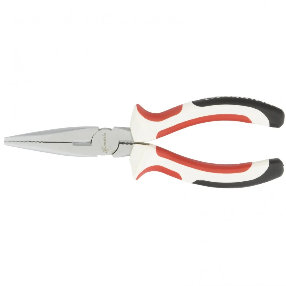Matrix Длинногубцы прямые WHite Nickel, 160 мм, никелированные, трехкомпонентные рукоятки 17188