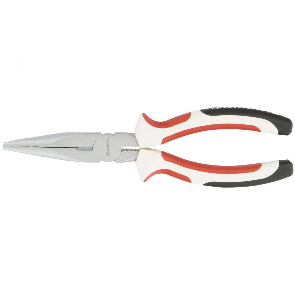 Matrix Длинногубцы прямые, WHite Nickel, 200 мм, никелированные, трехкомпонентные рукоятки 17190